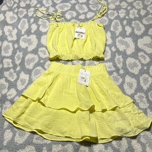 Yellow Shirt and Skirt outfit